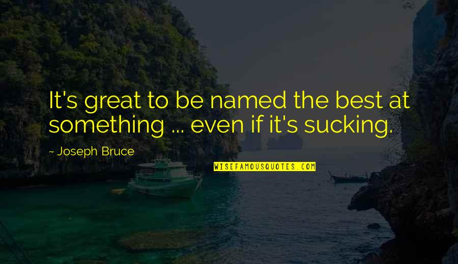 Bimfoon Quotes By Joseph Bruce: It's great to be named the best at
