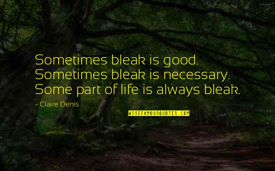 Binard A Ploermel Quotes By Claire Denis: Sometimes bleak is good. Sometimes bleak is necessary.