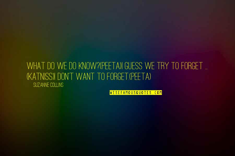 Binard A Ploermel Quotes By Suzanne Collins: What do we do know?(Peeta)I guess we try Binard A Ploermel Quotes By Suzanne Collins: What do we do know?(Peeta)I guess we try