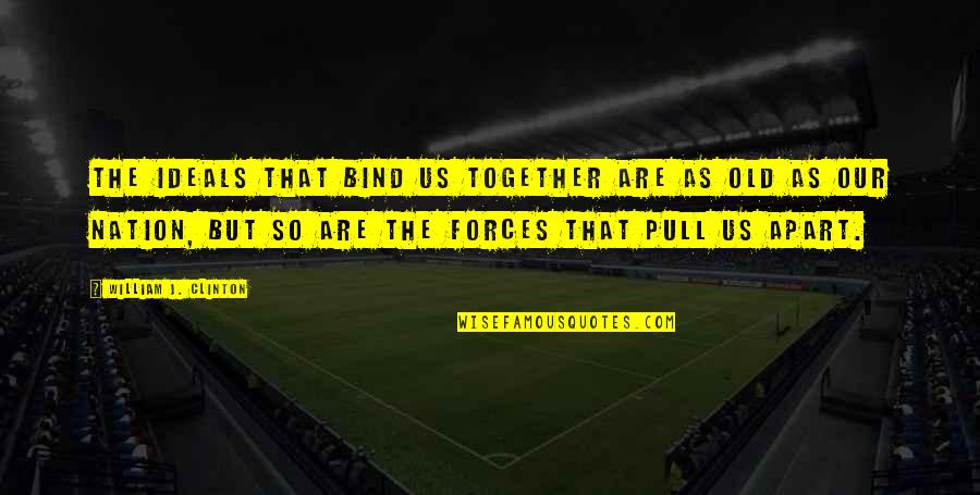 Bind Us Together Quotes By William J. Clinton: The ideals that bind us together are as Bind Us Together Quotes By William J. Clinton: The ideals that bind us together are as