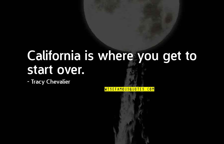 Bindass Quotes By Tracy Chevalier: California is where you get to start over.