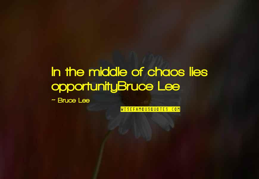 Bindesh Patel Quotes By Bruce Lee: In the middle of chaos lies opportunityBruce Lee