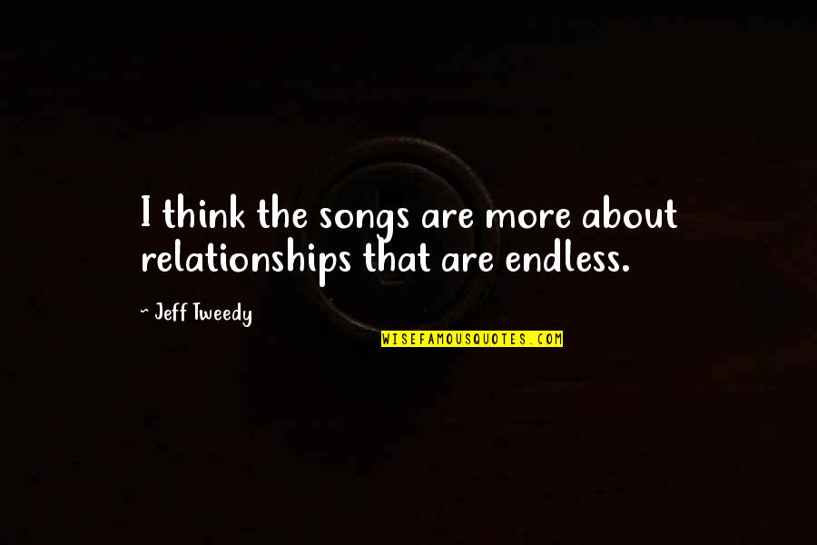 Bindman Escorted Quotes By Jeff Tweedy: I think the songs are more about relationships