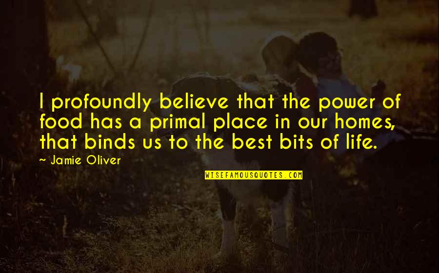 Binds Quotes By Jamie Oliver: I profoundly believe that the power of food