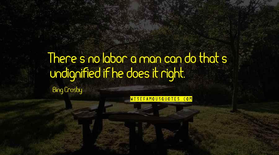 Bing Crosby Quotes By Bing Crosby: There's no labor a man can do that's