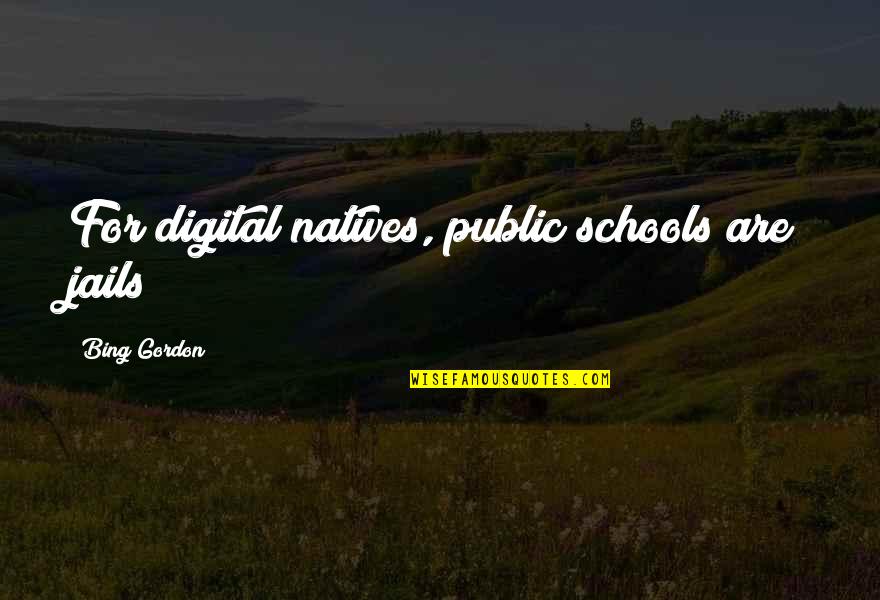 Bing's Quotes By Bing Gordon: For digital natives, public schools are jails Bing's Quotes By Bing Gordon: For digital natives, public schools are jails