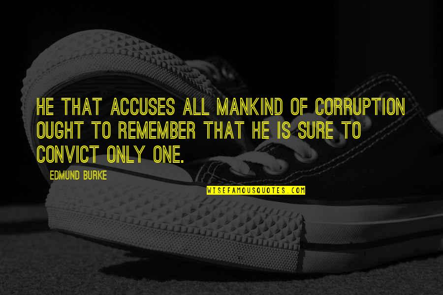 Binicki Nis Quotes By Edmund Burke: He that accuses all mankind of corruption ought Binicki Nis Quotes By Edmund Burke: He that accuses all mankind of corruption ought