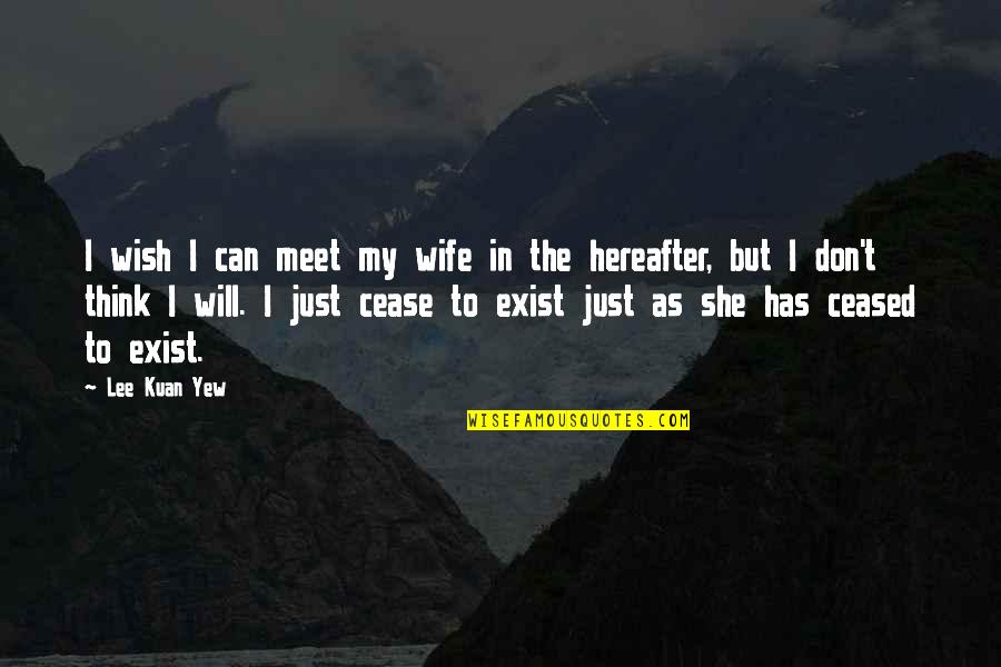 Binsar Resorts Quotes By Lee Kuan Yew: I wish I can meet my wife in Binsar Resorts Quotes By Lee Kuan Yew: I wish I can meet my wife in