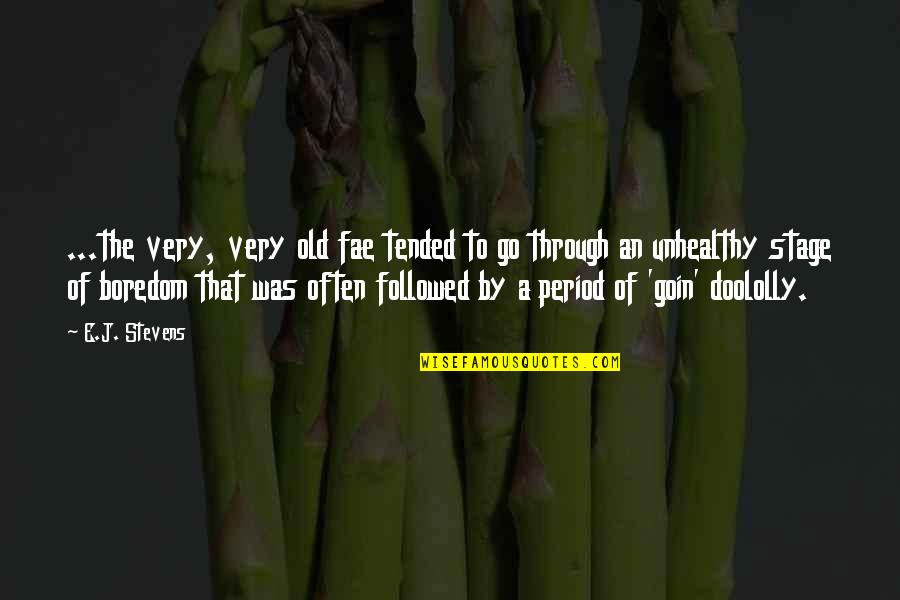 Bintana Nang Quotes By E.J. Stevens: ...the very, very old fae tended to go Bintana Nang Quotes By E.J. Stevens: ...the very, very old fae tended to go