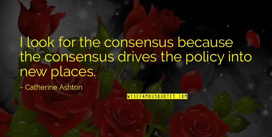 Binverse Quotes By Catherine Ashton: I look for the consensus because the consensus
