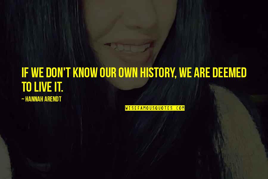 Bio Exorcist Quotes By Hannah Arendt: If we don't know our own history, we Bio Exorcist Quotes By Hannah Arendt: If we don't know our own history, we