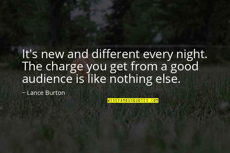 Bioactive Quotes By Lance Burton: It's new and different every night. The charge