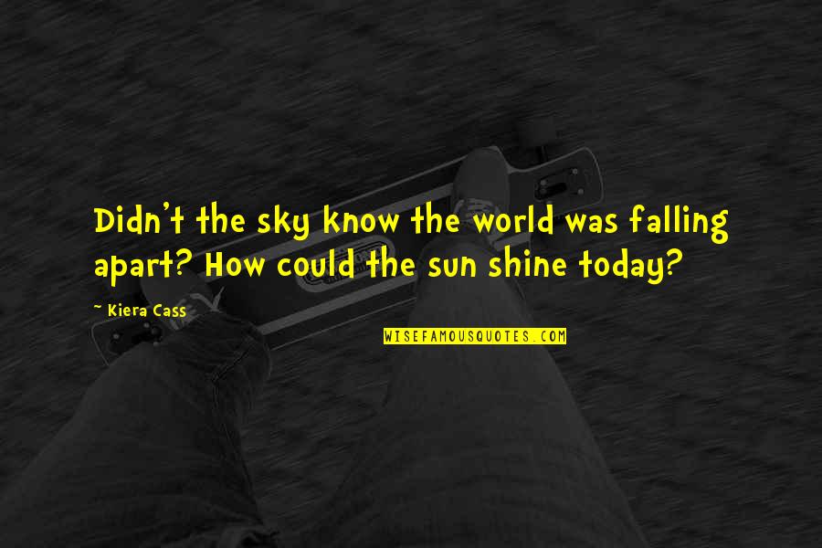 Biochemists Quotes By Kiera Cass: Didn't the sky know the world was falling