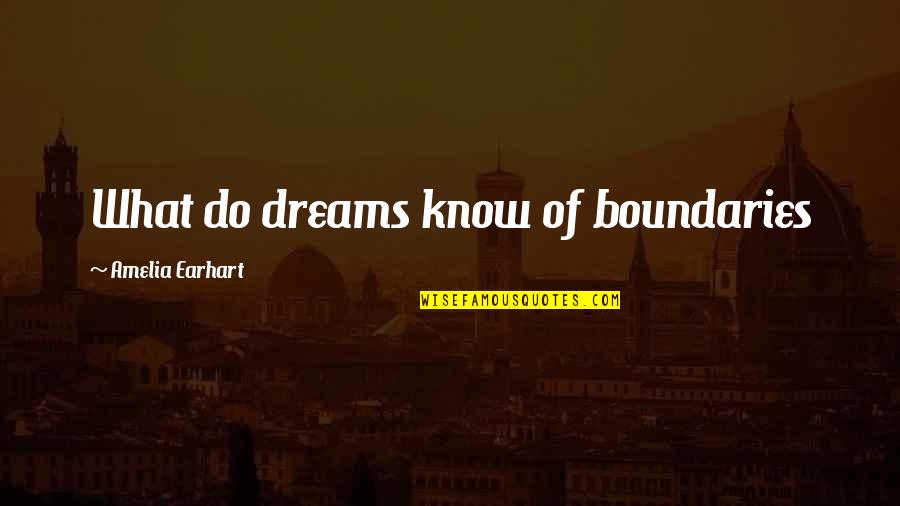 Biodome Experiment Quotes By Amelia Earhart: What do dreams know of boundaries