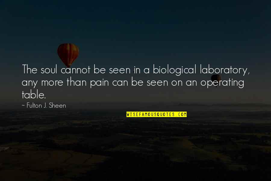 Biological Quotes By Fulton J. Sheen: The soul cannot be seen in a biological