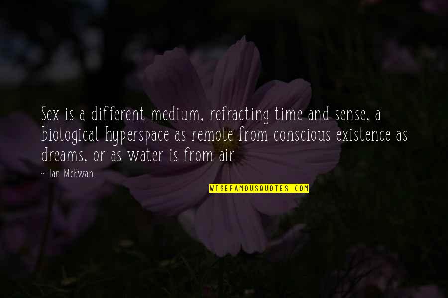 Biological Quotes By Ian McEwan: Sex is a different medium, refracting time and