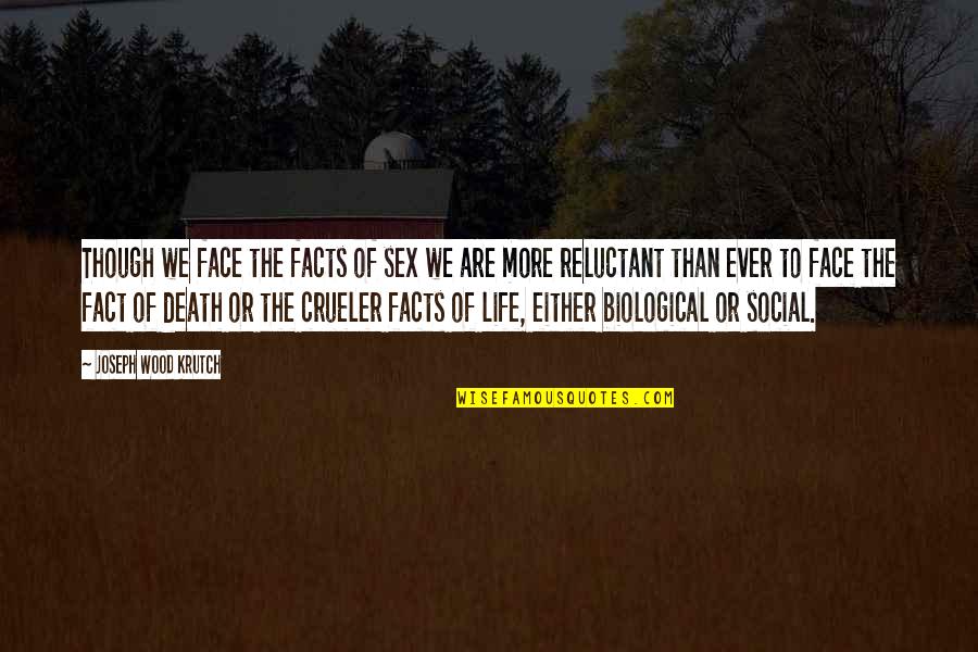 Biological Quotes By Joseph Wood Krutch: Though we face the facts of sex we