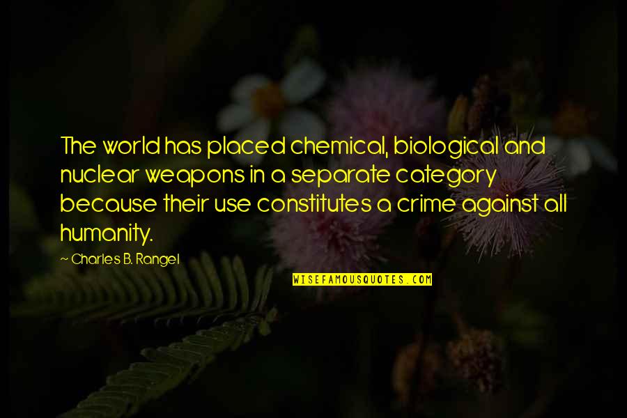 Biological Weapons Quotes By Charles B. Rangel: The world has placed chemical, biological and nuclear