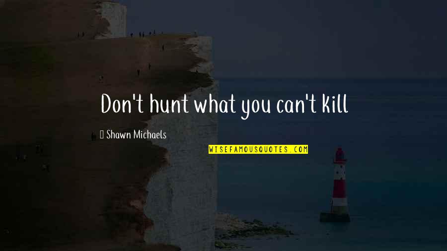 Biologiste Francais Quotes By Shawn Michaels: Don't hunt what you can't kill Biologiste Francais Quotes By Shawn Michaels: Don't hunt what you can't kill