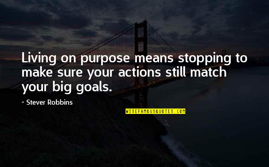 Biologos Quotes By Stever Robbins: Living on purpose means stopping to make sure