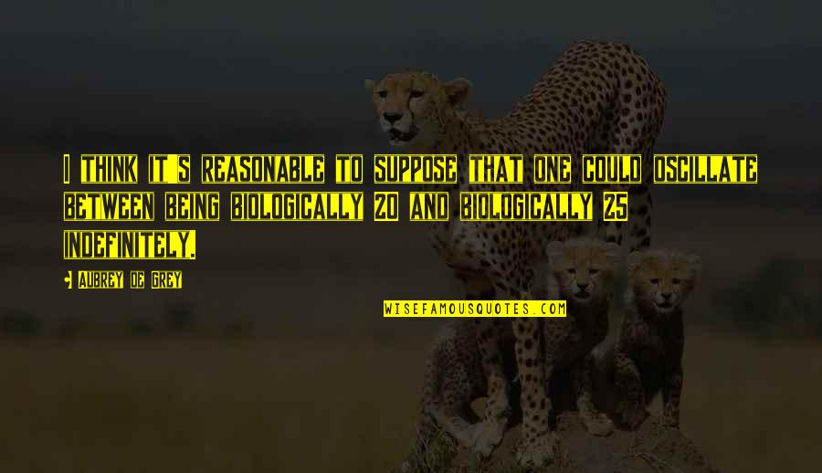 Biology Science Quotes By Aubrey De Grey: I think it's reasonable to suppose that one Biology Science Quotes By Aubrey De Grey: I think it's reasonable to suppose that one