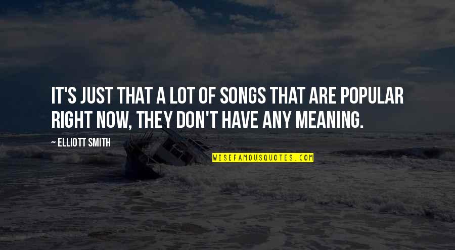 Biomorphic Quotes By Elliott Smith: It's just that a lot of songs that