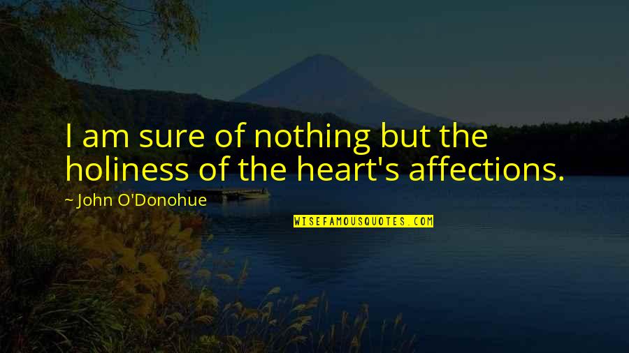 Bion Group Quotes By John O'Donohue: I am sure of nothing but the holiness