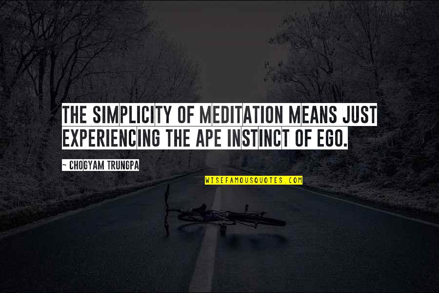 Biondan Quotes By Chogyam Trungpa: The simplicity of meditation means just experiencing the