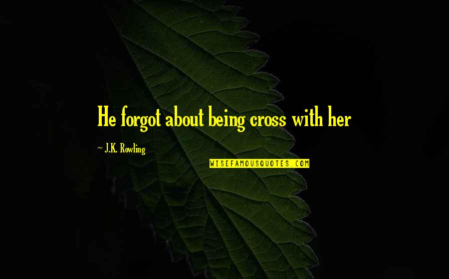 Biopiracy And Bioprospecting Quotes By J.K. Rowling: He forgot about being cross with her Biopiracy And Bioprospecting Quotes By J.K. Rowling: He forgot about being cross with her