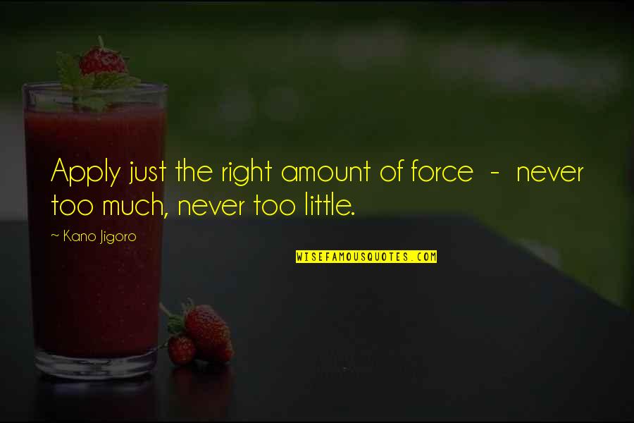 Bioplastics Production Quotes By Kano Jigoro: Apply just the right amount of force -
