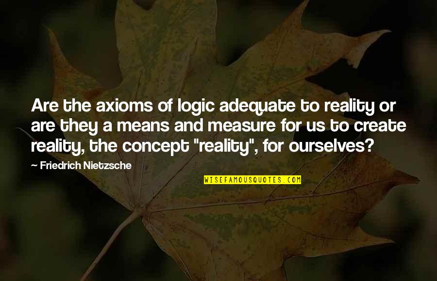 Biopolymer Quotes By Friedrich Nietzsche: Are the axioms of logic adequate to reality