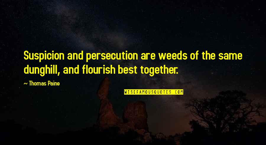 Biopower Quotes By Thomas Paine: Suspicion and persecution are weeds of the same Biopower Quotes By Thomas Paine: Suspicion and persecution are weeds of the same