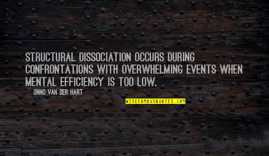 Bioregionalism Map Quotes By Onno Van Der Hart: Structural dissociation occurs during confrontations with overwhelming events