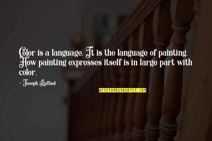 Biplano Spain Quotes By Joseph Raffael: Color is a language. It is the language