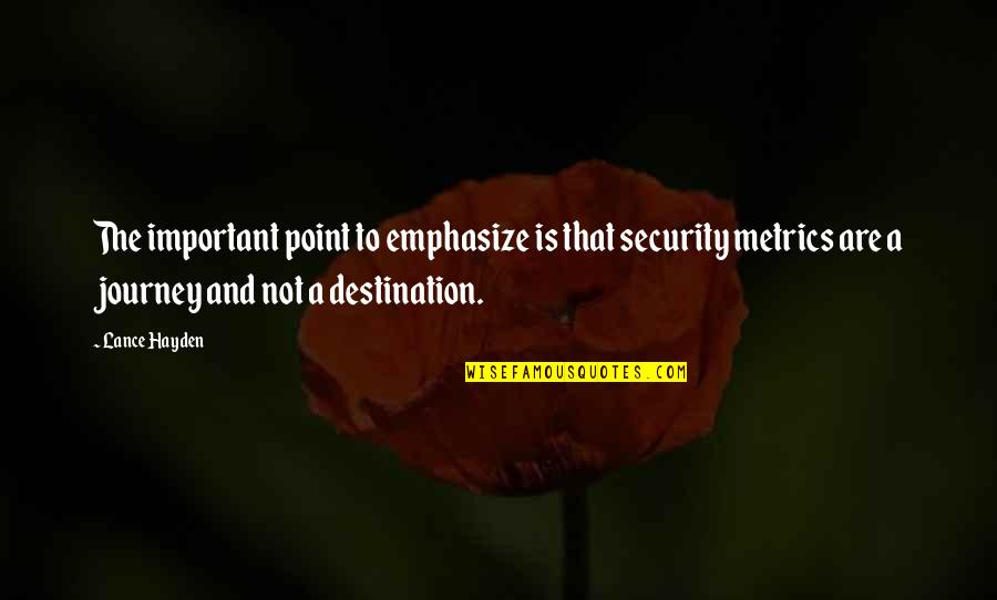 Birbirini 180 Quotes By Lance Hayden: The important point to emphasize is that security Birbirini 180 Quotes By Lance Hayden: The important point to emphasize is that security