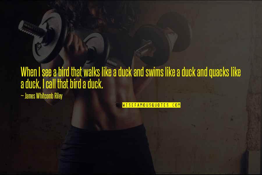 Bird And Nature Quotes By James Whitcomb Riley: When I see a bird that walks like Bird And Nature Quotes By James Whitcomb Riley: When I see a bird that walks like