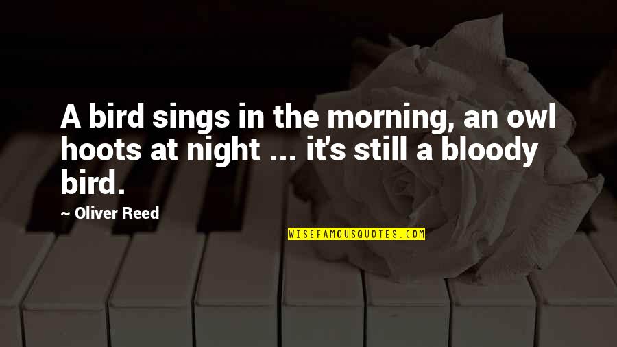 Bird And Nature Quotes By Oliver Reed: A bird sings in the morning, an owl