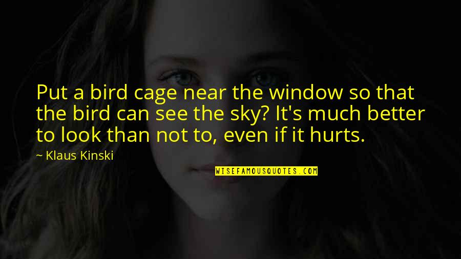 Bird And Sky Quotes By Klaus Kinski: Put a bird cage near the window so Bird And Sky Quotes By Klaus Kinski: Put a bird cage near the window so