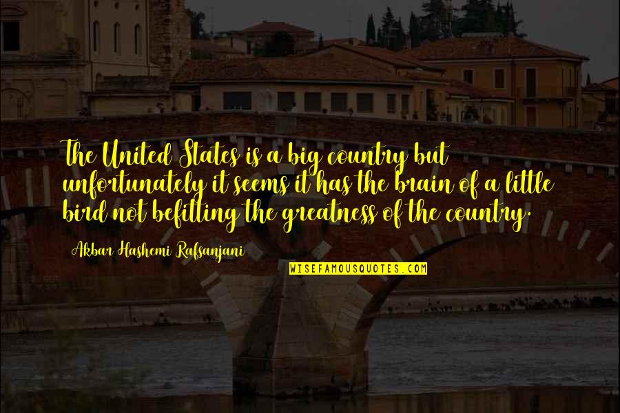 Bird Brain Quotes By Akbar Hashemi Rafsanjani: The United States is a big country but