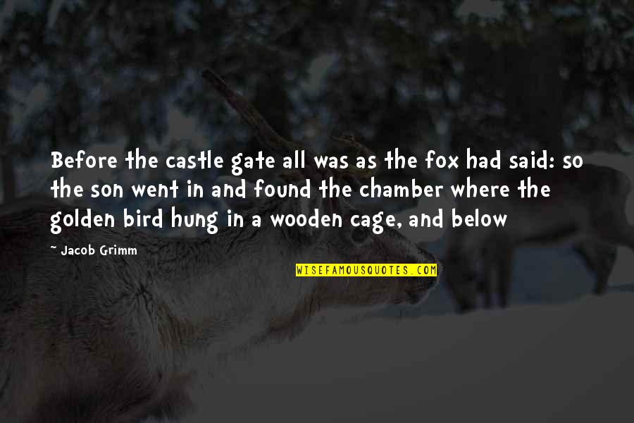 Bird Cage Quotes By Jacob Grimm: Before the castle gate all was as the