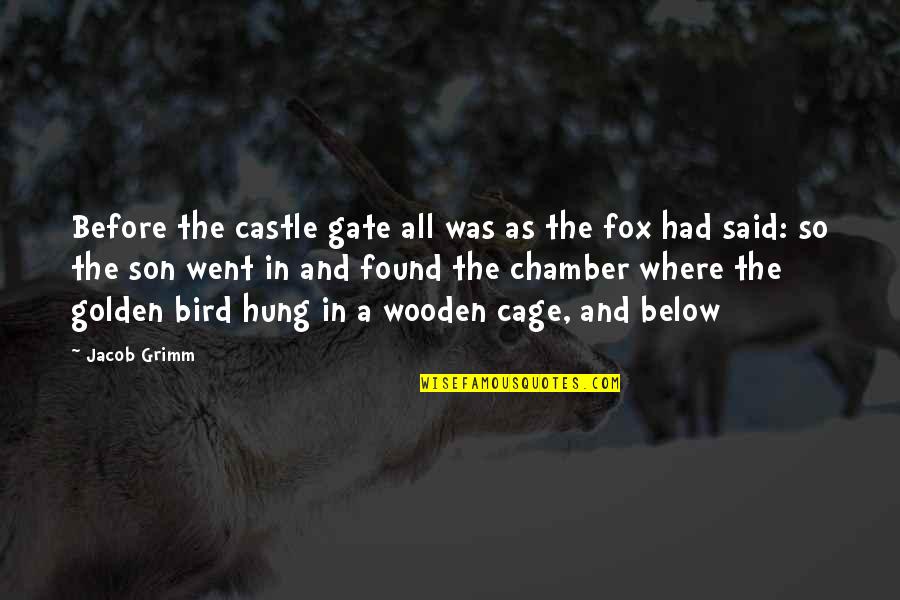 Bird Cage Quotes By Jacob Grimm: Before the castle gate all was as the Bird Cage Quotes By Jacob Grimm: Before the castle gate all was as the