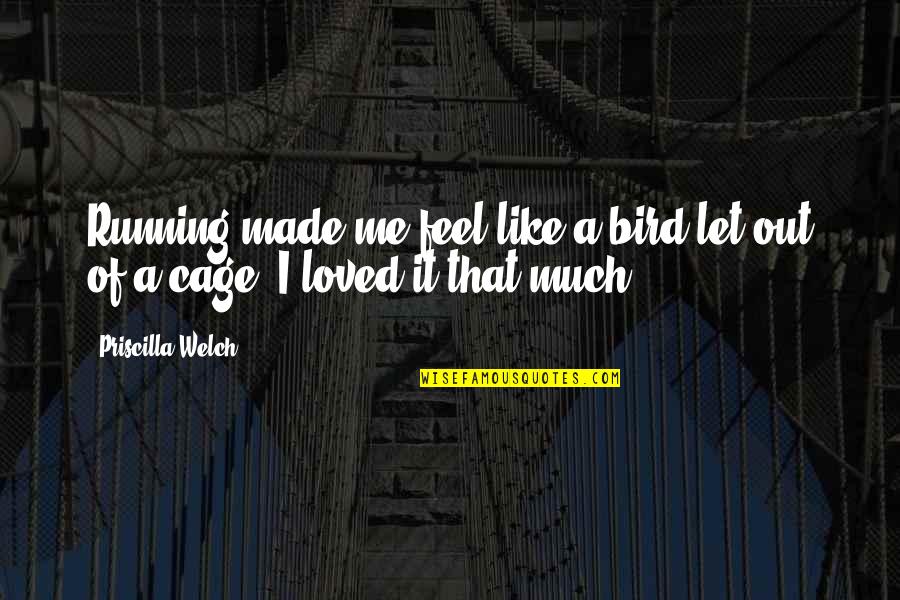 Bird Cages Quotes By Priscilla Welch: Running made me feel like a bird let