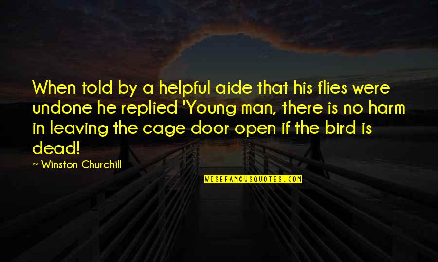 Bird In Cage Quotes By Winston Churchill: When told by a helpful aide that his Bird In Cage Quotes By Winston Churchill: When told by a helpful aide that his