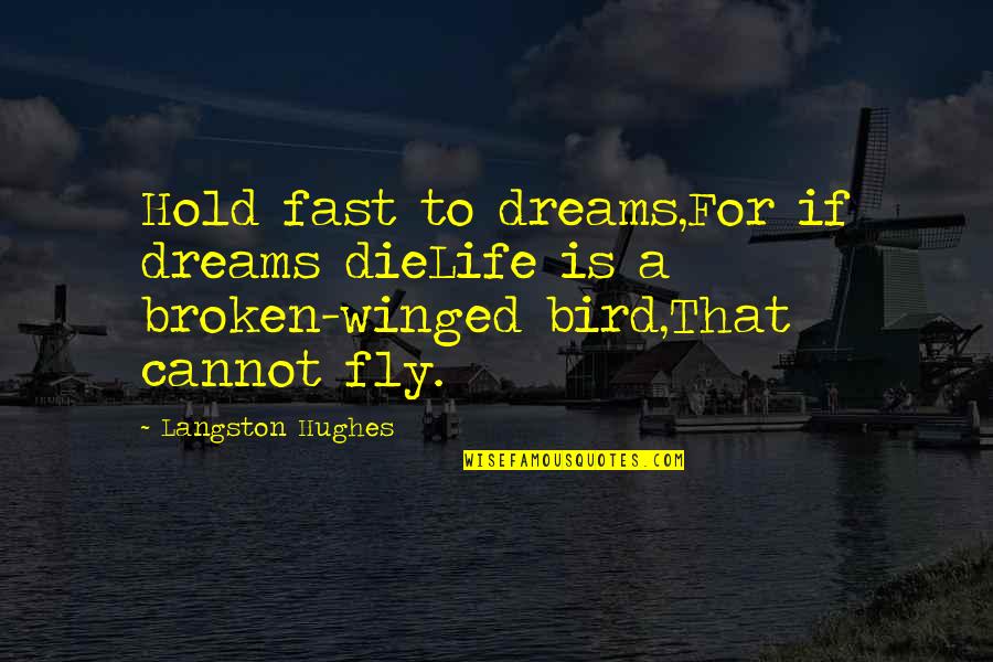 Bird In Your Life Quotes By Langston Hughes: Hold fast to dreams,For if dreams dieLife is