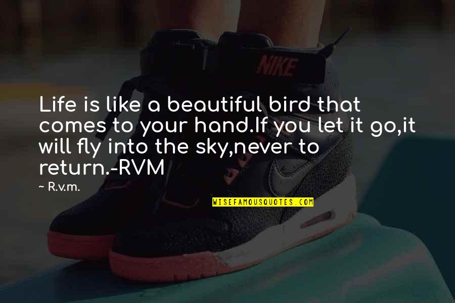 Bird Life Quotes By R.v.m.: Life is like a beautiful bird that comes
