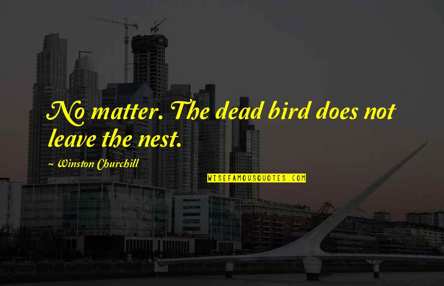 Bird Nest Quotes By Winston Churchill: No matter. The dead bird does not leave