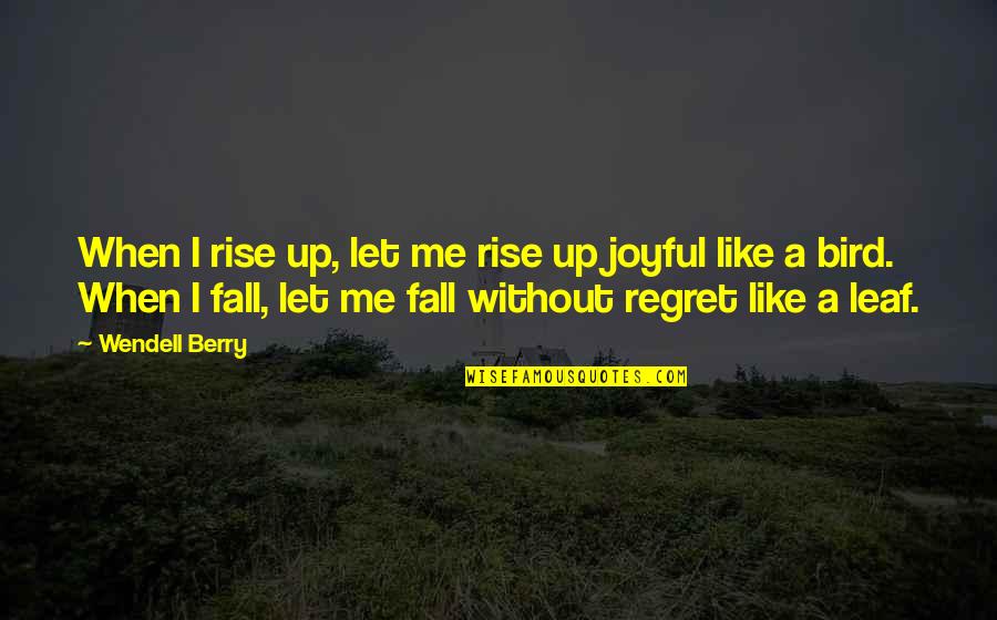 Bird O'donnell Quotes By Wendell Berry: When I rise up, let me rise up