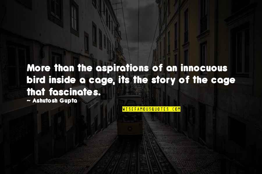 Bird Out Of Cage Quotes By Ashutosh Gupta: More than the aspirations of an innocuous bird