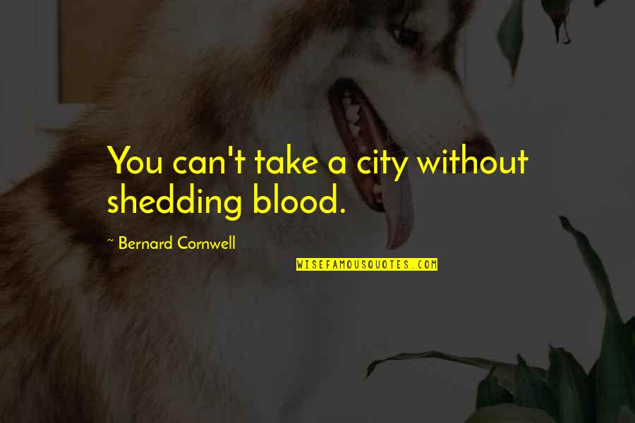 Birdbath Bubblers Quotes By Bernard Cornwell: You can't take a city without shedding blood.