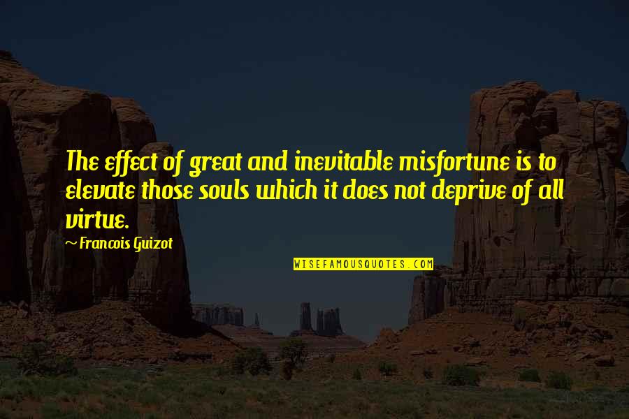 Birdcatcher Tree Quotes By Francois Guizot: The effect of great and inevitable misfortune is